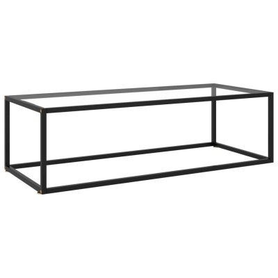 Vidaxl table basse noir avec verre tremp&eacute; 120x50x35 cm