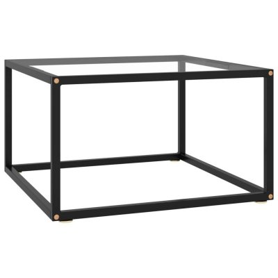 Vidaxl table basse noir avec verre tremp&eacute; 60x60x35 cm