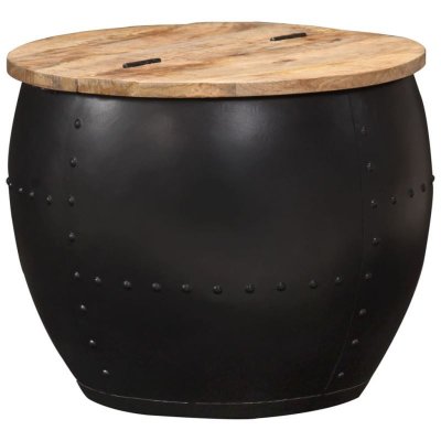 Vidaxl table basse ronde 53x43 cm bois de manguier massif 287484