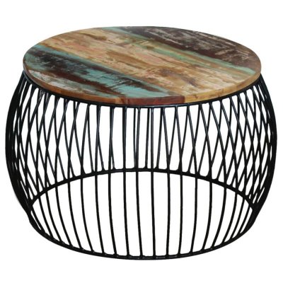 Vidaxl - Table Basse Ronde 68x37 cm Bois de r&eacute;cup&eacute;ration massif Brun