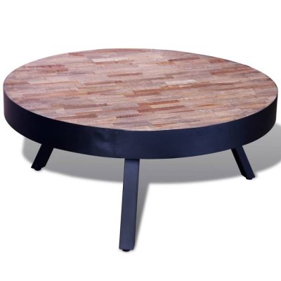 Vidaxl table basse ronde bois de teck recycl&eacute; 241714