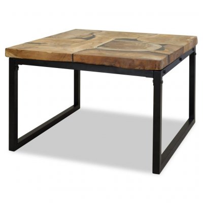 Vidaxl table basse teck r&eacute;sine 60 x 60 x 40 cm 244552