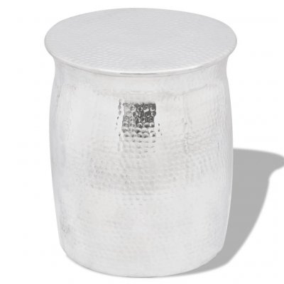 Vidaxl table bassetabouret martel&eacute; en aluminium argent&eacute; 242324