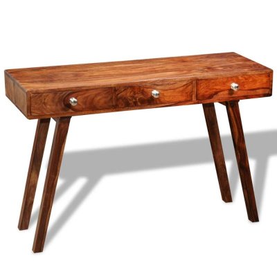 Vidaxl table console avec 3 tiroirs 76 cm bois massif de sesham 242463