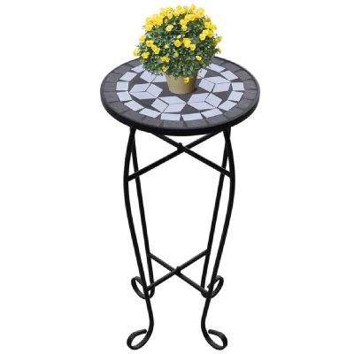 VIDAXL  - Table d'appoint Mosa&iuml;que Noir et blanc Noir