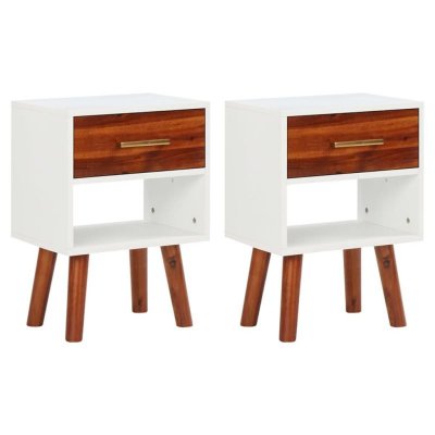Vidaxl table de chevet 2 pcs bois d'acacia massif 40x30x57 cm 245740