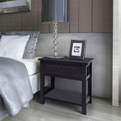 Vidaxl - Table de chevet 2 pcs Bois Noir Noir