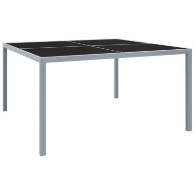 VIDAXL  table de jardin 130x130x72 cm gris acier et verre