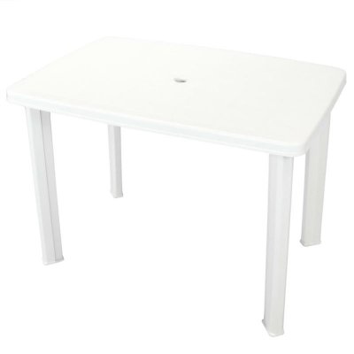 VIDAXL  - Table de jardin Blanc 101 x 68 x 72 cm Plastique Blanc
