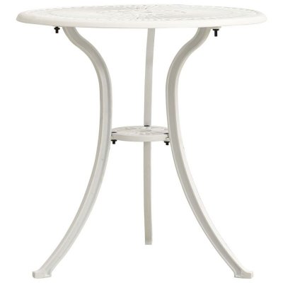 VIDAXL  - Table de jardin Blanc 62x62x65 cm Aluminium coul&eacute; Blanc