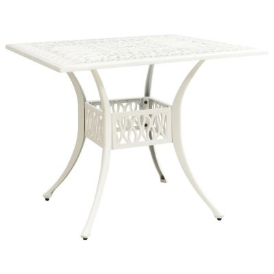 VIDAXL  - Table de jardin Blanc 90x90x73 cm Aluminium coul&eacute; Blanc