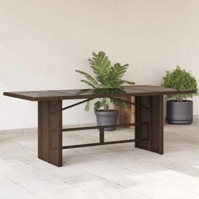 VIDAXL  Table De Jardin Dessus En Verre Marron 190x80x74 Cm