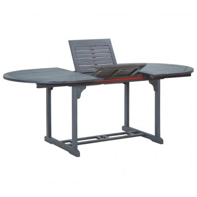 VIDAXL  Table de Jardin en Bois d'acacia Massif Gris 200 x 100 x 74 cm