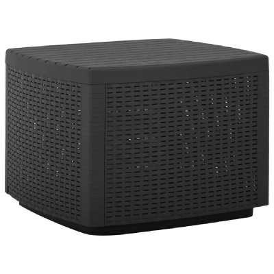 VIDAXL  Table De Jardin Gris 53x53x40 Cm Plastique