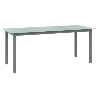 VIDAXL  table de jardin gris clair 190x90x74 cm aluminium et verre