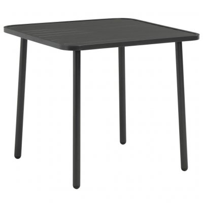 VIDAXL  table de jardin gris fonc&eacute; 80x80x72 cm acier 44258