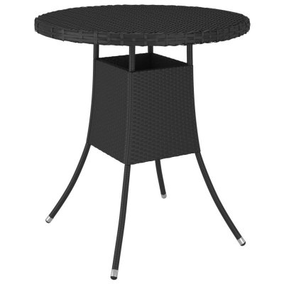 VIDAXL  - Table de jardin Noir 70x70x73 cm R&eacute;sine tress&eacute;e Noir