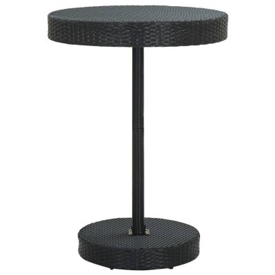 VIDAXL  Table De Jardin Noir 75,5x106 Cm R&eacute;sine Tress&eacute;e