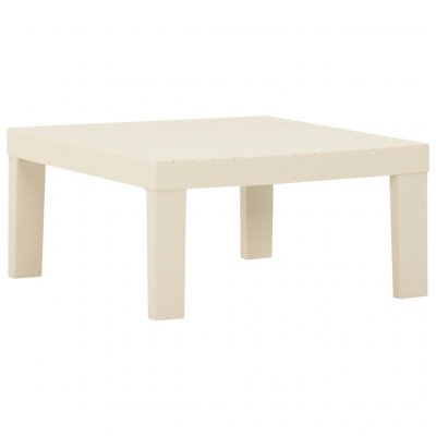 Vidaxl Table De Salon De Jardin Plastique Blanc