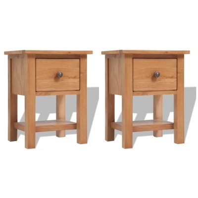 Vidaxl tables de chevet 2 pcs 36x30x47 cm bois de ch&ecirc;ne massif 3053416