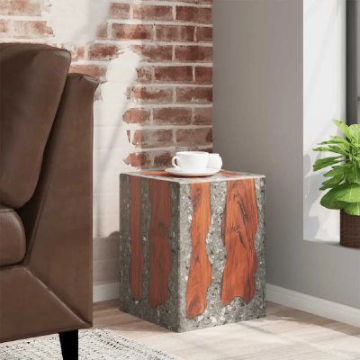 VIDAXL  - Tabouret Bois de teck massif et r&eacute;sine Multicolore