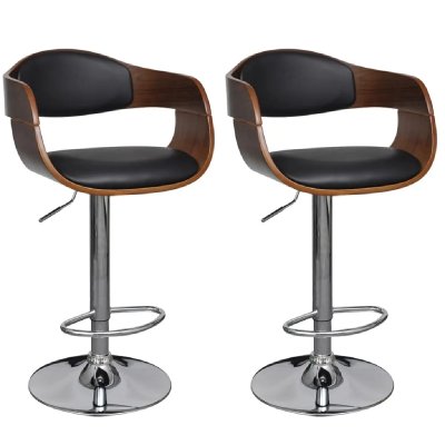 Vidaxl tabouret de bar 2 pcs avec dossier cuir synth&eacute;tique 270549