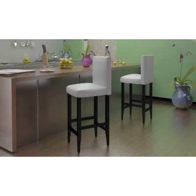Vidaxl tabouret de bar 4 pcs cuir artificiel blanc 160719