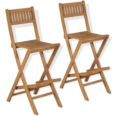 Vidaxl tabouret de bar d'ext&eacute;rieur 2 pcs teck 39,5 x 61 x 114 cm 43806