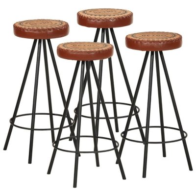 Vidaxl tabourets de bar 4 pcs cuir v&eacute;ritable 245448