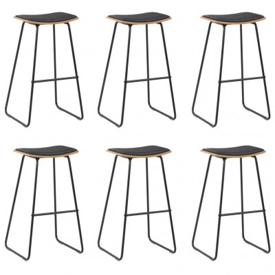 Vidaxl tabourets de bar lot de 6 noir similicuir 3054561