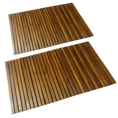 VIDAXL  - Tapis de bain 2 pcs Acacia 80x50 cm Brown