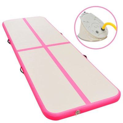 VIDAXL  tapis gonflable de gymnastique avec pompe 300x100x10cm pvc rose