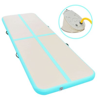 VIDAXL  tapis gonflable de gymnastique avec pompe 800x100x10cm pvc vert
