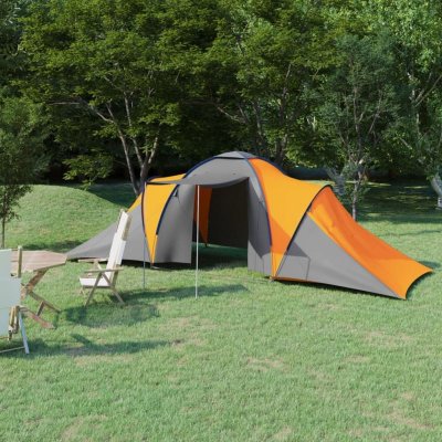 VIDAXL  tente de camping 6 personnes gris et orange