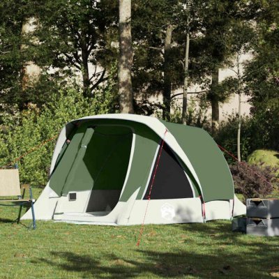 VIDAXL  Tente De Camping De Cabine 4 Personnes Vert Imperm&eacute;able