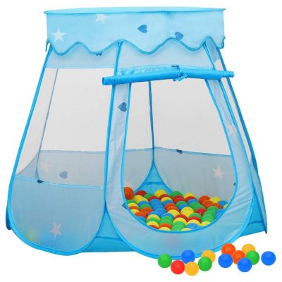 VIDAXL  tente de jeu pour enfants avec 250 balles bleu 102x102x82 cm