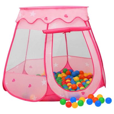 VIDAXL  tente de jeu pour enfants avec 250 balles rose 102x102x82 cm