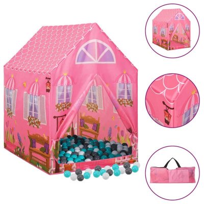 VIDAXL  tente de jeu pour enfants avec 250 balles rose 69x94x104 cm