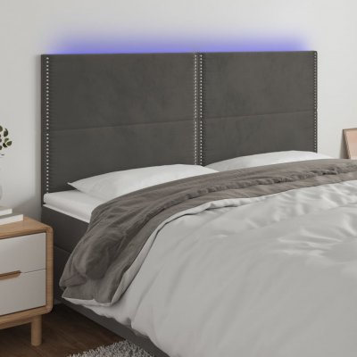 VIDAXL  T&ecirc;te de lit &agrave; LED - Gris fonc&eacute;