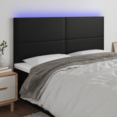 VIDAXL  t&ecirc;te de lit &agrave; led noir 180x5x118128 cm similicuir
