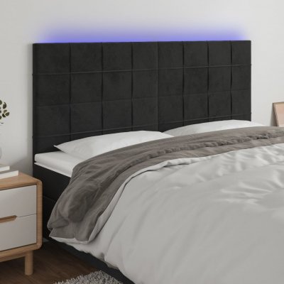 VIDAXL  t&ecirc;te de lit &agrave; led noir 200x5x118128 cm velours