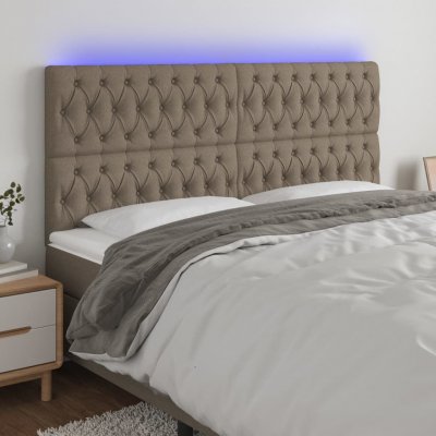 VIDAXL  t&ecirc;te de lit &agrave; led taupe 200x7x118128 cm tissu