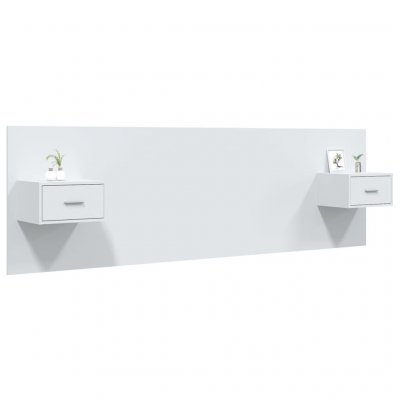 VIDAXL  - T&ecirc;te de lit avec armoires Blanc Bois d'ing&eacute;nierie White