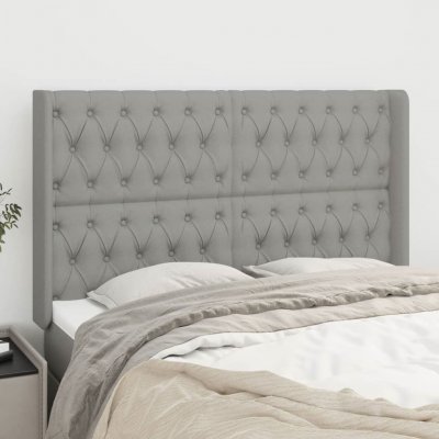 VIDAXL  t&ecirc;te de lit avec oreilles gris clair 163x16x118128 cm tissu