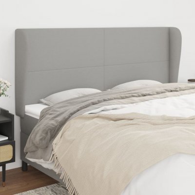 VIDAXL  t&ecirc;te de lit avec oreilles gris clair 163x23x118128 cm tissu