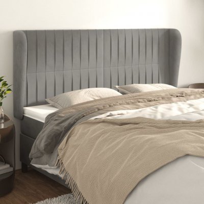 VIDAXL  t&ecirc;te de lit avec oreilles gris clair 183x23x118128 cm velours
