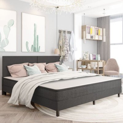 VIDAXL  t&ecirc;te de lit gris fonc&eacute; tissu 200x200 cm 287471