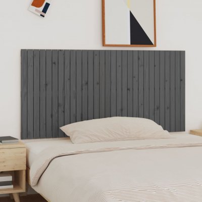VIDAXL  t&ecirc;te de lit murale gris 185x3x90 cm bois massif de pin