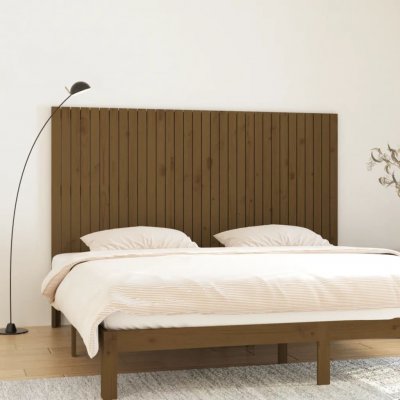 VIDAXL  t&ecirc;te de lit murale marron miel 204x3x110 cm bois massif de pin