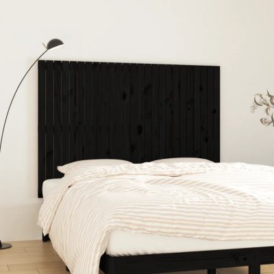 VIDAXL  t&ecirc;te de lit murale noir 159,5x3x110 cm bois massif de pin